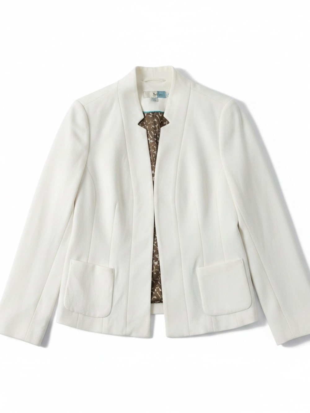 Boden Ivory Creme Cotton Tailored Blazer Jacket